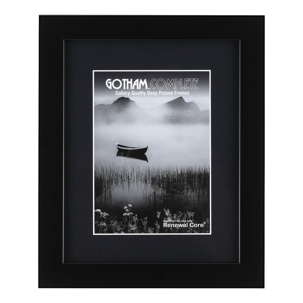 Gotham Deep Complete Picture Frames - Black - 16x20" - 1-5/8" Deep Frame Break Resistant Acrylic Glazing - Professional Quality Frames for Heavy Duty Canvases or Prints - Made in the USA